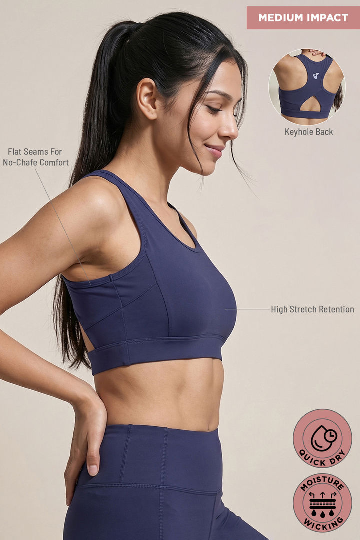 Zelocity Medium Impact Quick Dry Sports Bra - Naval Academy — image 7